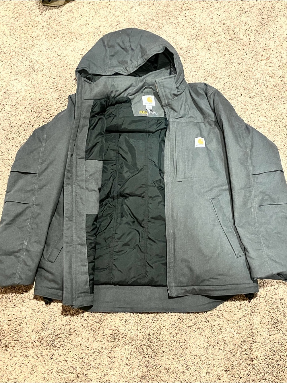 Carhartt Men's Gray Insulated Hooded Jacket